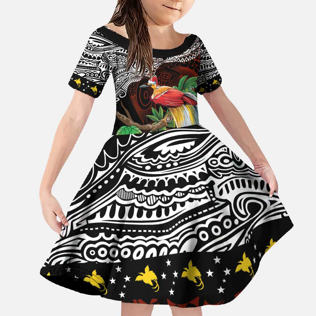 Papua New Guinea Christmas Family Matching Short Sleeve Bodycon Dress and Hawaiian Shirt - Polynesian Pride