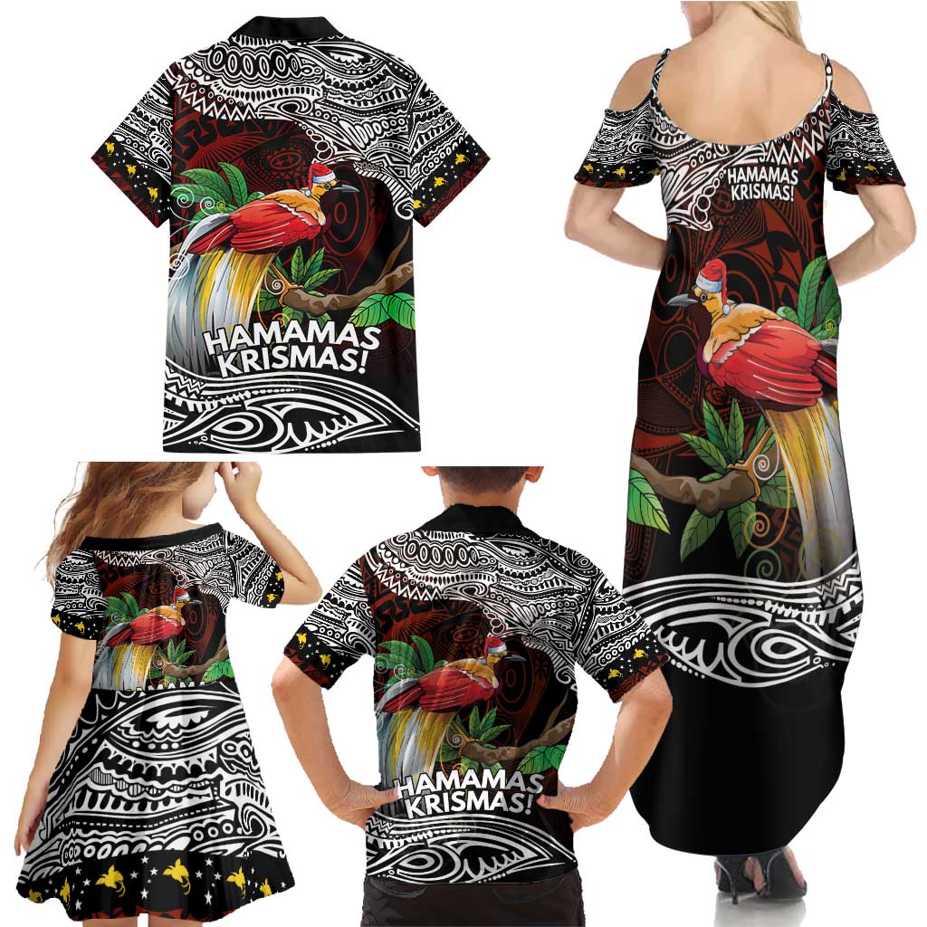 Papua New Guinea Christmas Family Matching Summer Maxi Dress and Hawaiian Shirt - Polynesian Pride