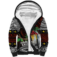 Papua New Guinea Christmas Sherpa Hoodie LT9 Unisex Black - Polynesian Pride