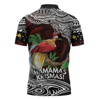 Papua New Guinea Christmas Zipper Polo Shirt LT9 - Polynesian Pride