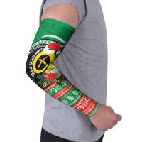 Vanuatu Pig's Tusk Meri Krismas! Arm Sleeves Vanuatuan Sand Drawing Pattern LT9 - Polynesian Pride