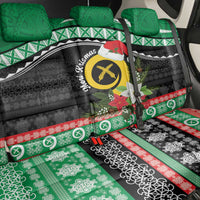 Vanuatu Pig's Tusk Meri Krismas! Back Car Seat Cover Vanuatuan Sand Drawing Pattern LT9 - Polynesian Pride