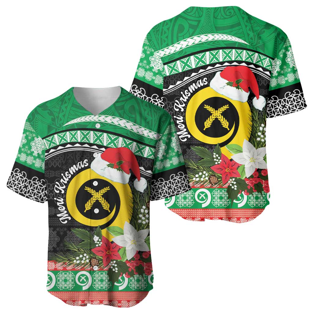 Vanuatu Pig's Tusk Meri Krismas! Baseball Jersey Vanuatuan Sand Drawing Pattern - Polynesian Pride