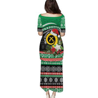 Vanuatu Pig's Tusk Meri Krismas! Family Matching Puletasi and Hawaiian Shirt Vanuatuan Sand Drawing Pattern LT9 - Polynesian Pride