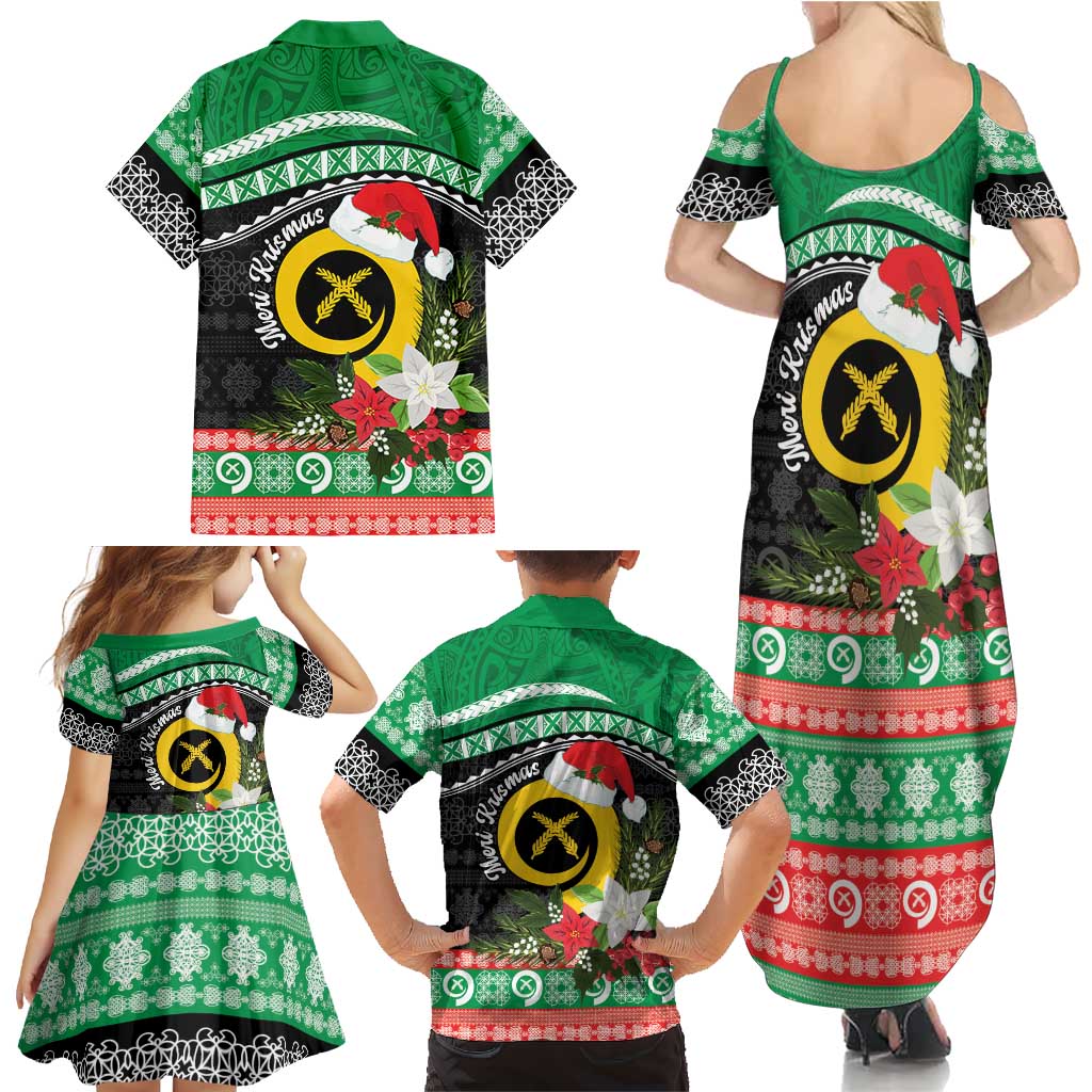 Vanuatu Pig's Tusk Meri Krismas! Family Matching Summer Maxi Dress and Hawaiian Shirt Vanuatuan Sand Drawing Pattern LT9 - Polynesian Pride