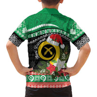 Vanuatu Pig's Tusk Meri Krismas! Hawaiian Shirt Vanuatuan Sand Drawing Pattern - Polynesian Pride