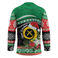 Vanuatu Pig's Tusk Meri Krismas! Hockey Jersey Vanuatuan Sand Drawing Pattern LT9 - Polynesian Pride