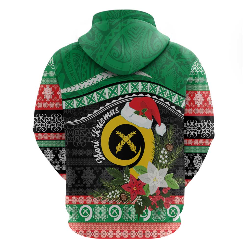 Vanuatu Pig's Tusk Meri Krismas! Hoodie Vanuatuan Sand Drawing Pattern - Polynesian Pride