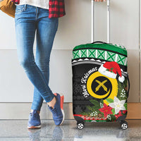 Vanuatu Pig's Tusk Meri Krismas! Luggage Cover Vanuatuan Sand Drawing Pattern LT9 - Polynesian Pride