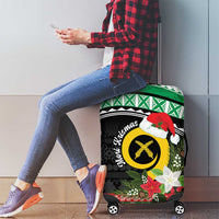Vanuatu Pig's Tusk Meri Krismas! Luggage Cover Vanuatuan Sand Drawing Pattern LT9 - Polynesian Pride
