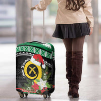 Vanuatu Pig's Tusk Meri Krismas! Luggage Cover Vanuatuan Sand Drawing Pattern LT9 - Polynesian Pride