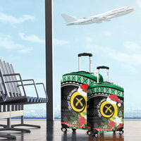 Vanuatu Pig's Tusk Meri Krismas! Luggage Cover Vanuatuan Sand Drawing Pattern LT9 - Polynesian Pride