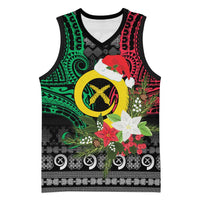 Vanuatu Pig's Tusk Meri Krismas! Basketball Jersey Vanuatuan Ancient Art Spirit LT9 Unisex Black - Polynesian Pride