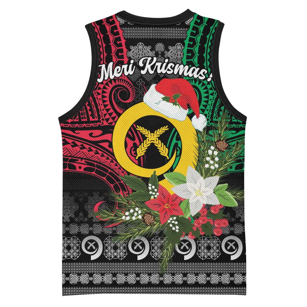 Vanuatu Pig's Tusk Meri Krismas! Basketball Jersey Vanuatuan Ancient Art Spirit LT9 - Polynesian Pride