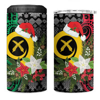 Vanuatu Pig's Tusk Meri Krismas! 4 in 1 Can Cooler Tumbler Vanuatuan Ancient Art Spirit LT9 One Size: 16 oz Black - Polynesian Pride
