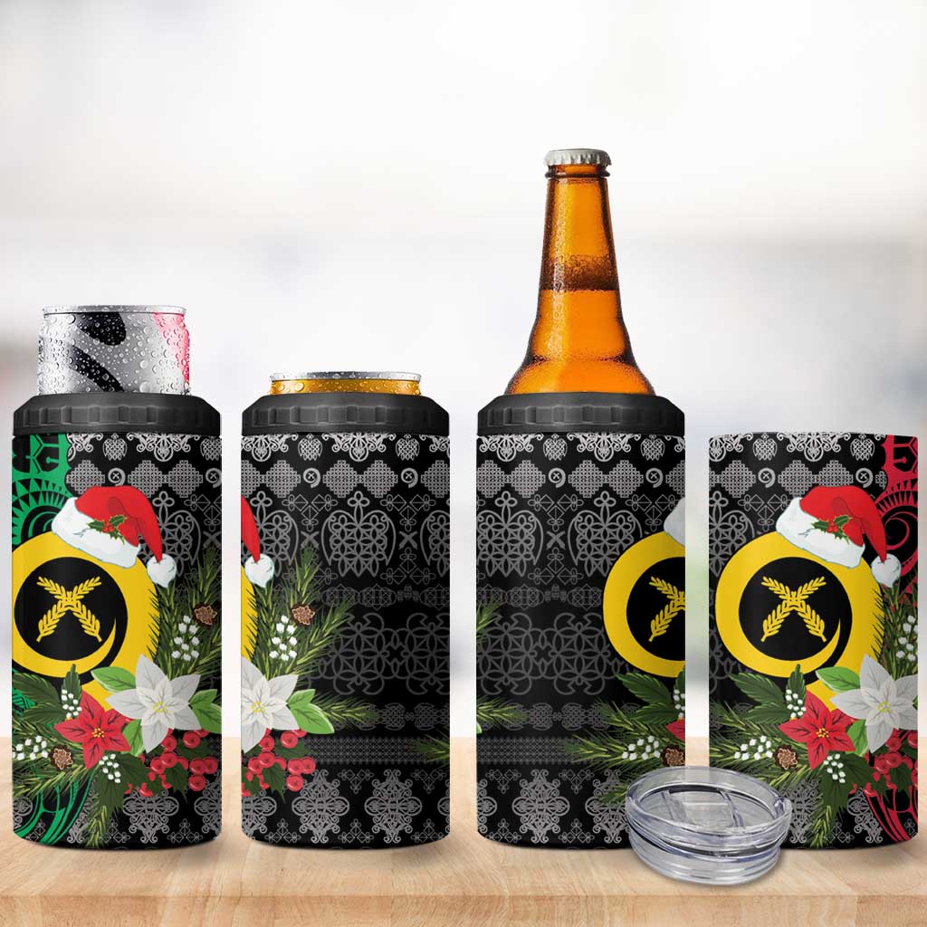 Vanuatu Pig's Tusk Meri Krismas! 4 in 1 Can Cooler Tumbler Vanuatuan Ancient Art Spirit LT9 - Polynesian Pride