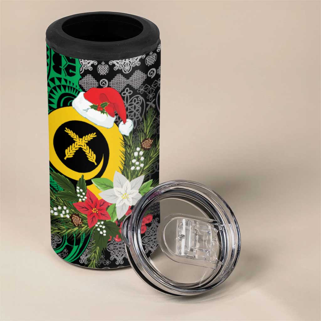 Vanuatu Pig's Tusk Meri Krismas! 4 in 1 Can Cooler Tumbler Vanuatuan Ancient Art Spirit LT9 - Polynesian Pride