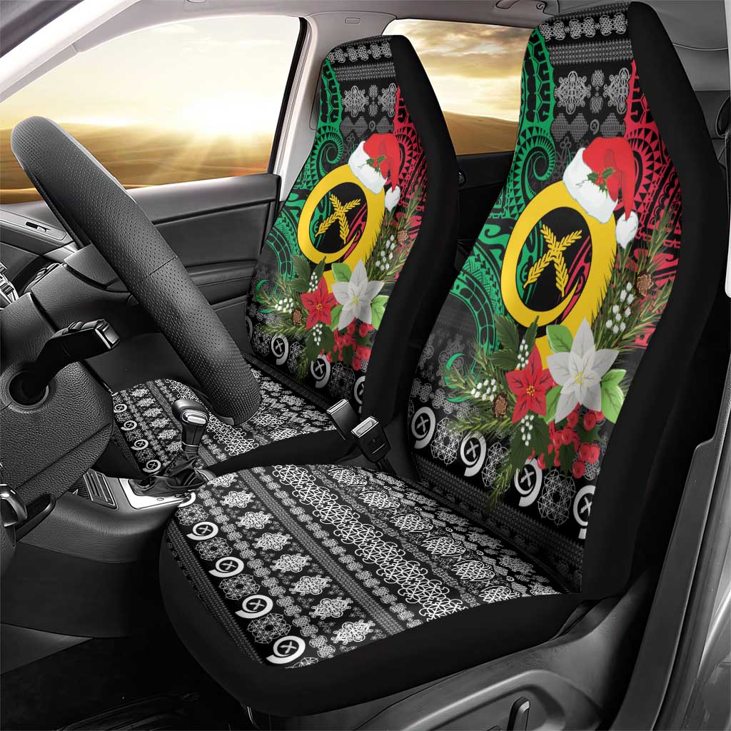 Vanuatu Pig's Tusk Meri Krismas! Car Seat Cover Vanuatuan Ancient Art Spirit LT9 - Polynesian Pride