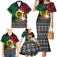 Vanuatu Pig's Tusk Meri Krismas! Family Matching Mermaid Dress and Hawaiian Shirt Vanuatuan Ancient Art Spirit LT9 - Polynesian Pride