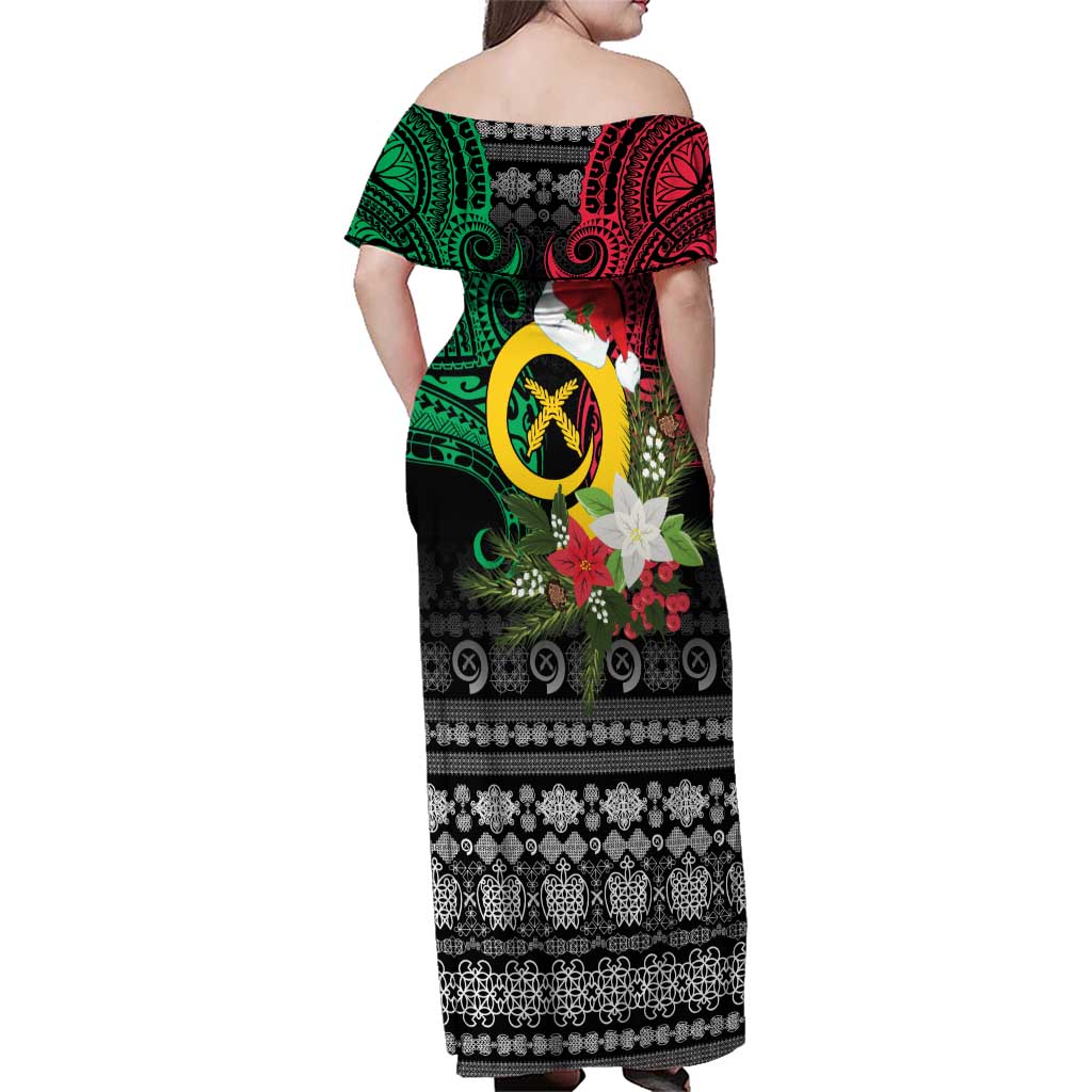 Vanuatu Pig's Tusk Meri Krismas! Family Matching Off Shoulder Maxi Dress and Hawaiian Shirt Vanuatuan Ancient Art Spirit LT9 - Polynesian Pride