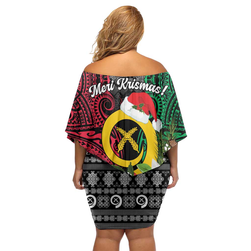 Vanuatu Pig's Tusk Meri Krismas! Family Matching Off Shoulder Short Dress and Hawaiian Shirt Vanuatuan Ancient Art Spirit LT9 - Polynesian Pride