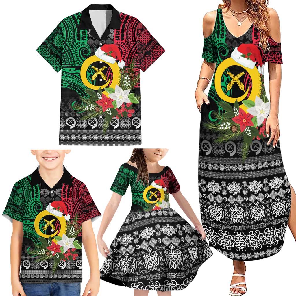 Vanuatu Pig's Tusk Meri Krismas! Family Matching Summer Maxi Dress and Hawaiian Shirt Vanuatuan Ancient Art Spirit - Polynesian Pride