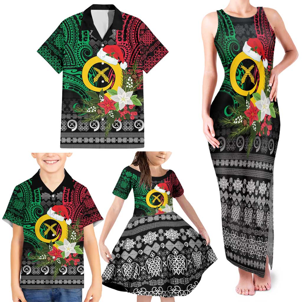 Vanuatu Pig's Tusk Meri Krismas! Family Matching Tank Maxi Dress and Hawaiian Shirt Vanuatuan Ancient Art Spirit - Polynesian Pride