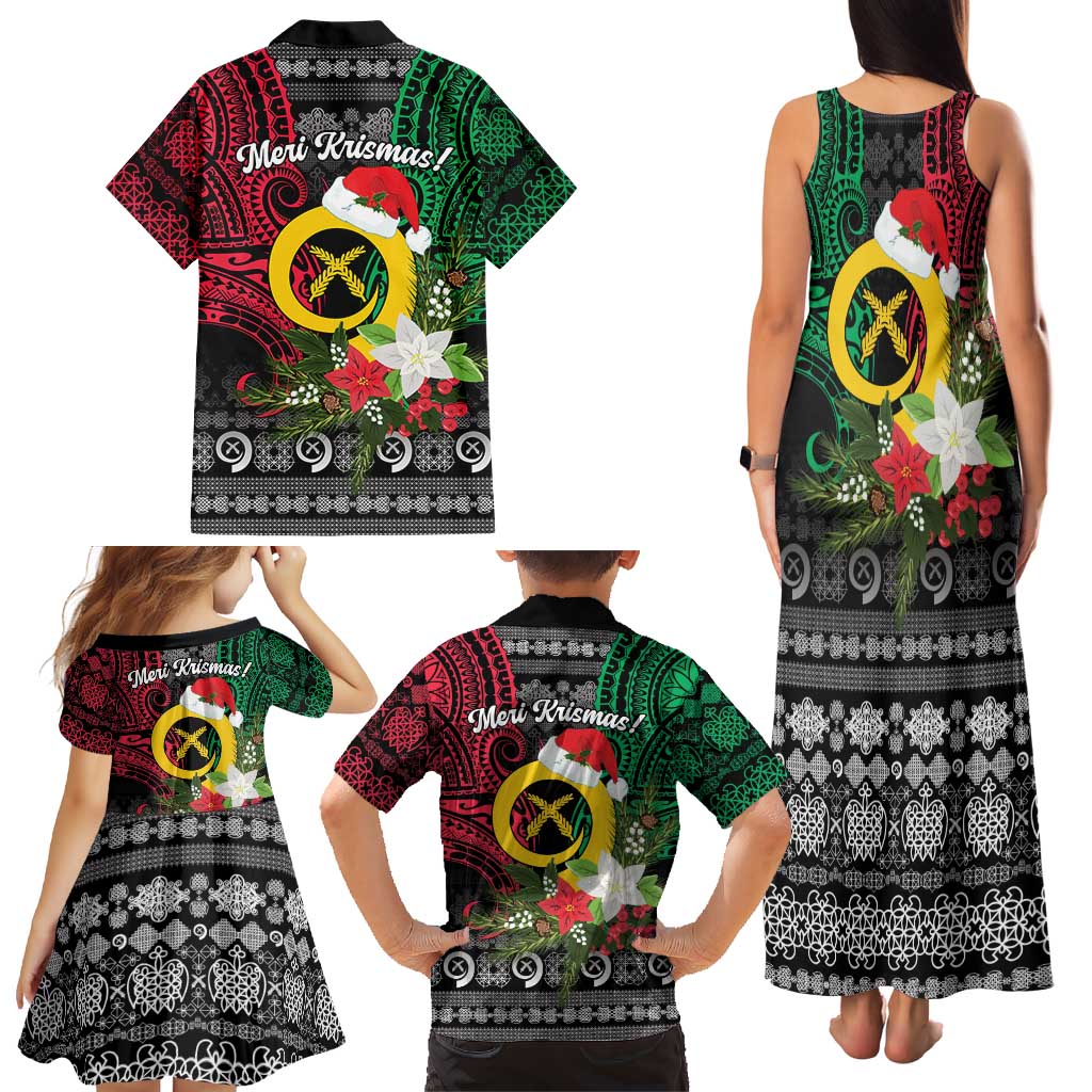 Vanuatu Pig's Tusk Meri Krismas! Family Matching Tank Maxi Dress and Hawaiian Shirt Vanuatuan Ancient Art Spirit LT9 - Polynesian Pride