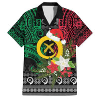 Vanuatu Pig's Tusk Meri Krismas! Hawaiian Shirt Vanuatuan Ancient Art Spirit LT9 Black - Polynesian Pride
