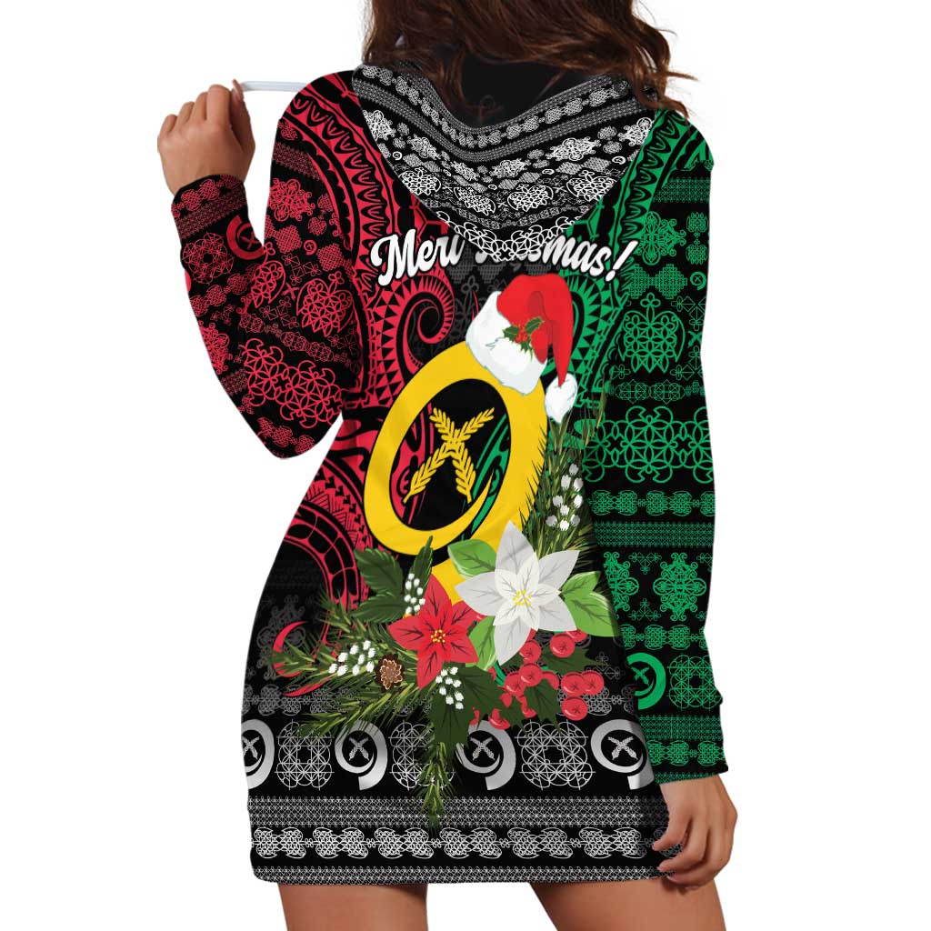 Vanuatu Pig's Tusk Meri Krismas! Hoodie Dress Vanuatuan Ancient Art Spirit LT9 - Polynesian Pride