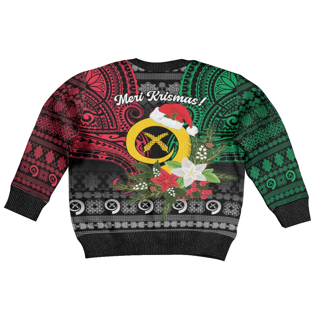 Vanuatu Pig's Tusk Meri Krismas! Kid Ugly Christmas Sweater Vanuatuan Ancient Art Spirit LT9 - Polynesian Pride