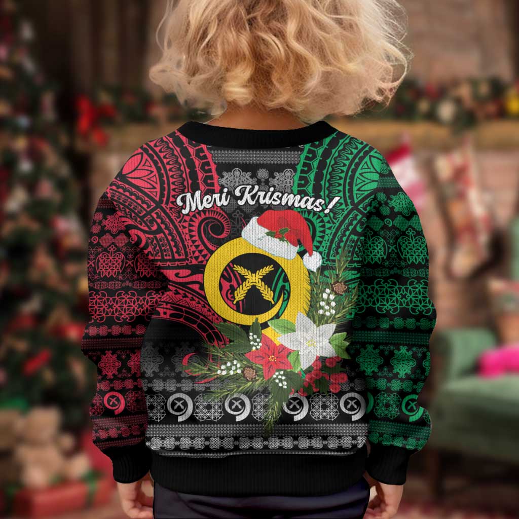 Vanuatu Pig's Tusk Meri Krismas! Kid Ugly Christmas Sweater Vanuatuan Ancient Art Spirit LT9 - Polynesian Pride
