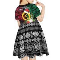 Vanuatu Pig's Tusk Meri Krismas! Kid Short Sleeve Dress Vanuatuan Ancient Art Spirit LT9 - Polynesian Pride