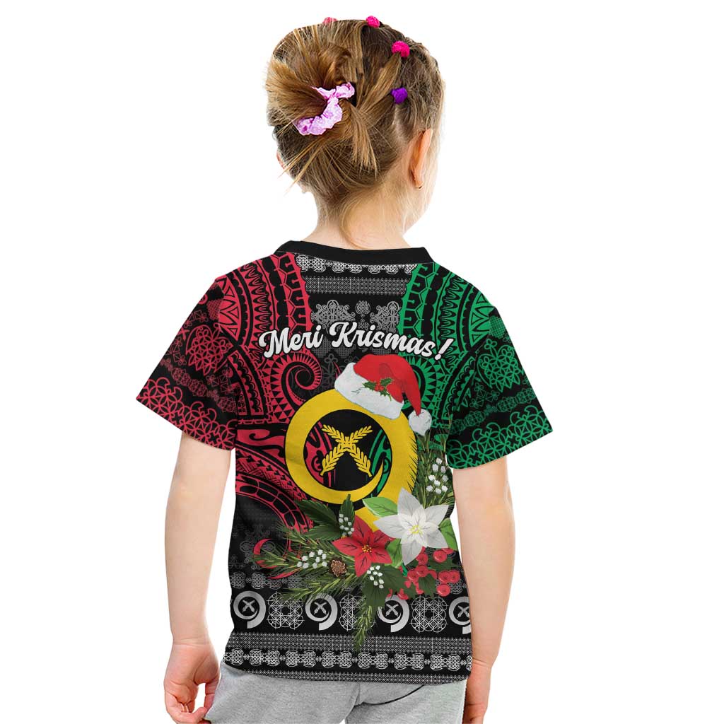 Vanuatu Pig's Tusk Meri Krismas! Kid T Shirt Vanuatuan Ancient Art Spirit LT9 - Polynesian Pride