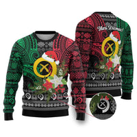 Vanuatu Pig's Tusk Meri Krismas! Ugly Christmas Sweater Vanuatuan Ancient Art Spirit LT9 Black - Polynesian Pride