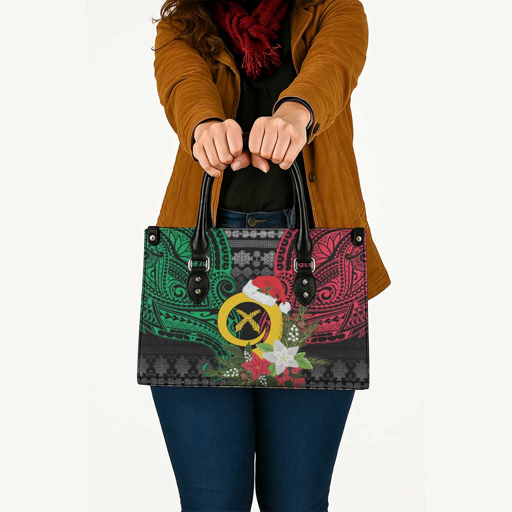 Vanuatu Pig's Tusk Meri Krismas! Leather Bag Vanuatuan Ancient Art Spirit - Polynesian Pride
