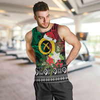 Vanuatu Pig's Tusk Meri Krismas! Men Tank Top Vanuatuan Ancient Art Spirit LT9 Black - Polynesian Pride