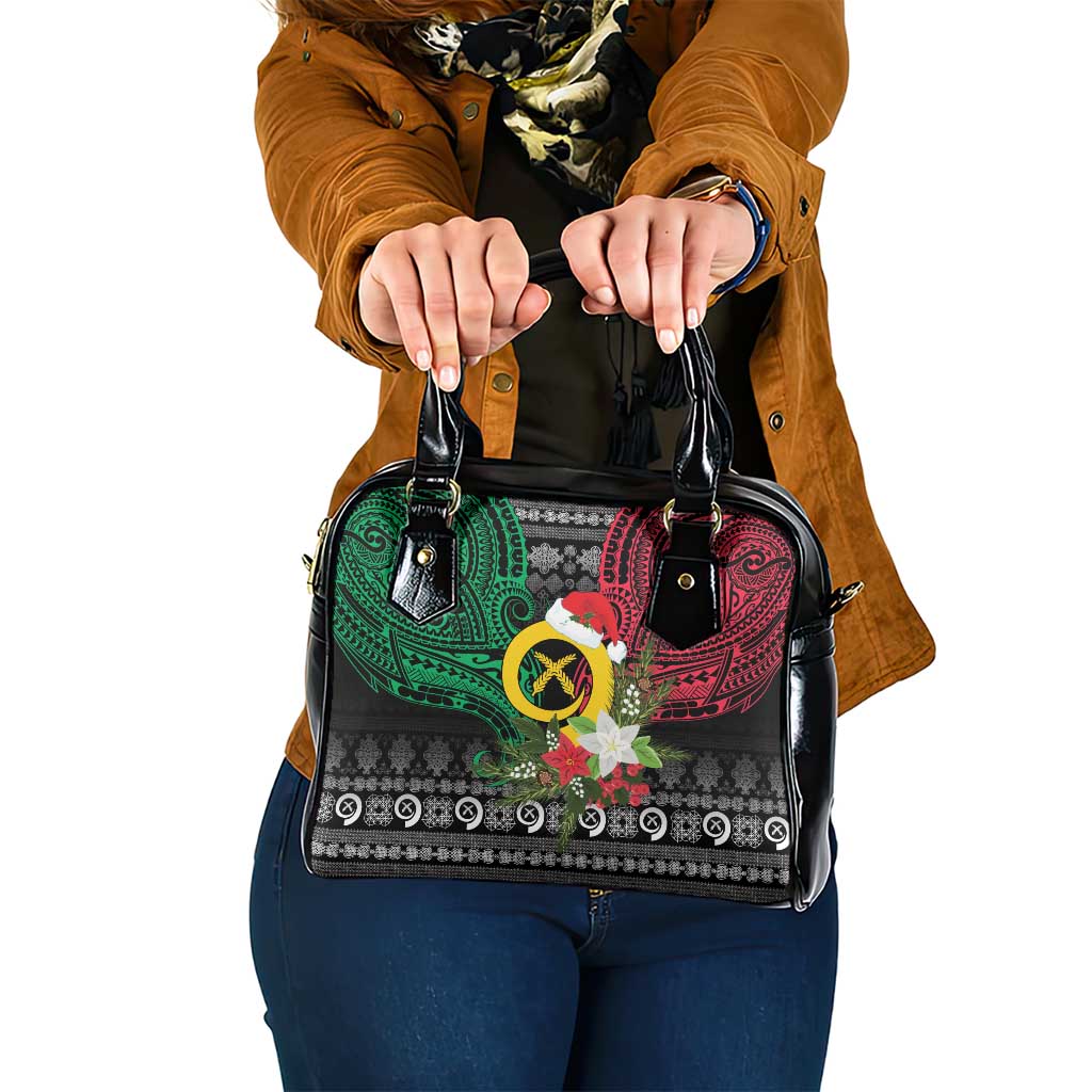 Vanuatu Pig's Tusk Meri Krismas! Shoulder Handbag Vanuatuan Ancient Art Spirit - Polynesian Pride
