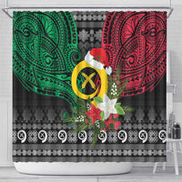 Vanuatu Pig's Tusk Meri Krismas! Shower Curtain Vanuatuan Ancient Art Spirit LT9 - Polynesian Pride