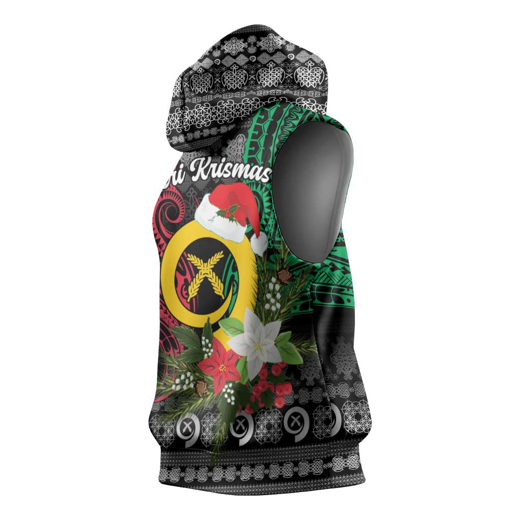 Vanuatu Pig's Tusk Meri Krismas! Sleeveless Hoodie Vanuatuan Ancient Art Spirit LT9 - Polynesian Pride