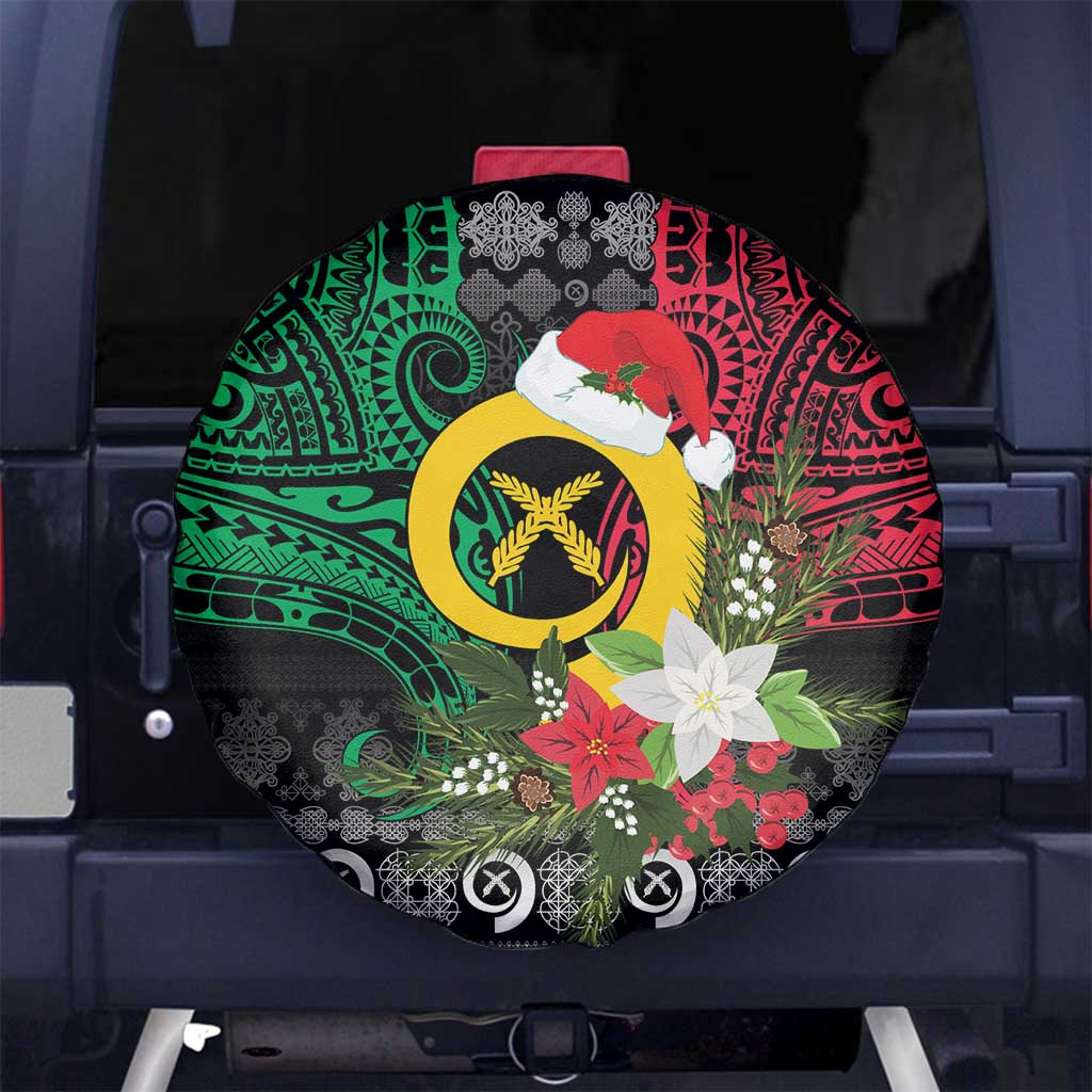 Vanuatu Pig's Tusk Meri Krismas! Spare Tire Cover Vanuatuan Ancient Art Spirit LT9 No hole Black - Polynesian Pride