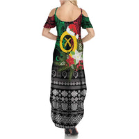 Vanuatu Pig's Tusk Meri Krismas! Summer Maxi Dress Vanuatuan Ancient Art Spirit LT9 - Polynesian Pride