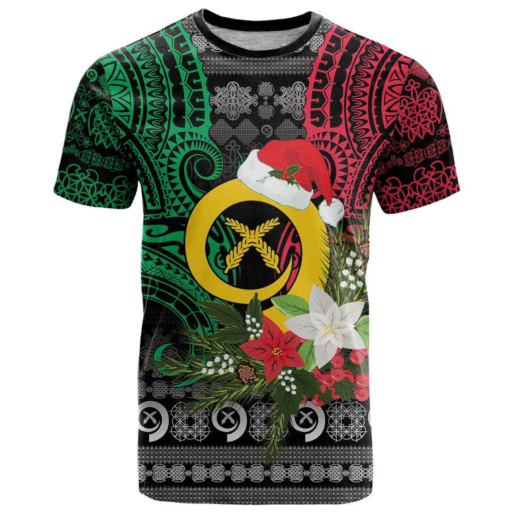 Vanuatu Pig's Tusk Meri Krismas! T Shirt Vanuatuan Ancient Art Spirit LT9 Black - Polynesian Pride