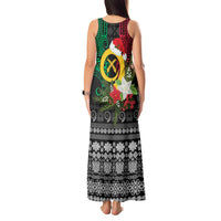 Vanuatu Pig's Tusk Meri Krismas! Tank Maxi Dress Vanuatuan Ancient Art Spirit LT9 - Polynesian Pride