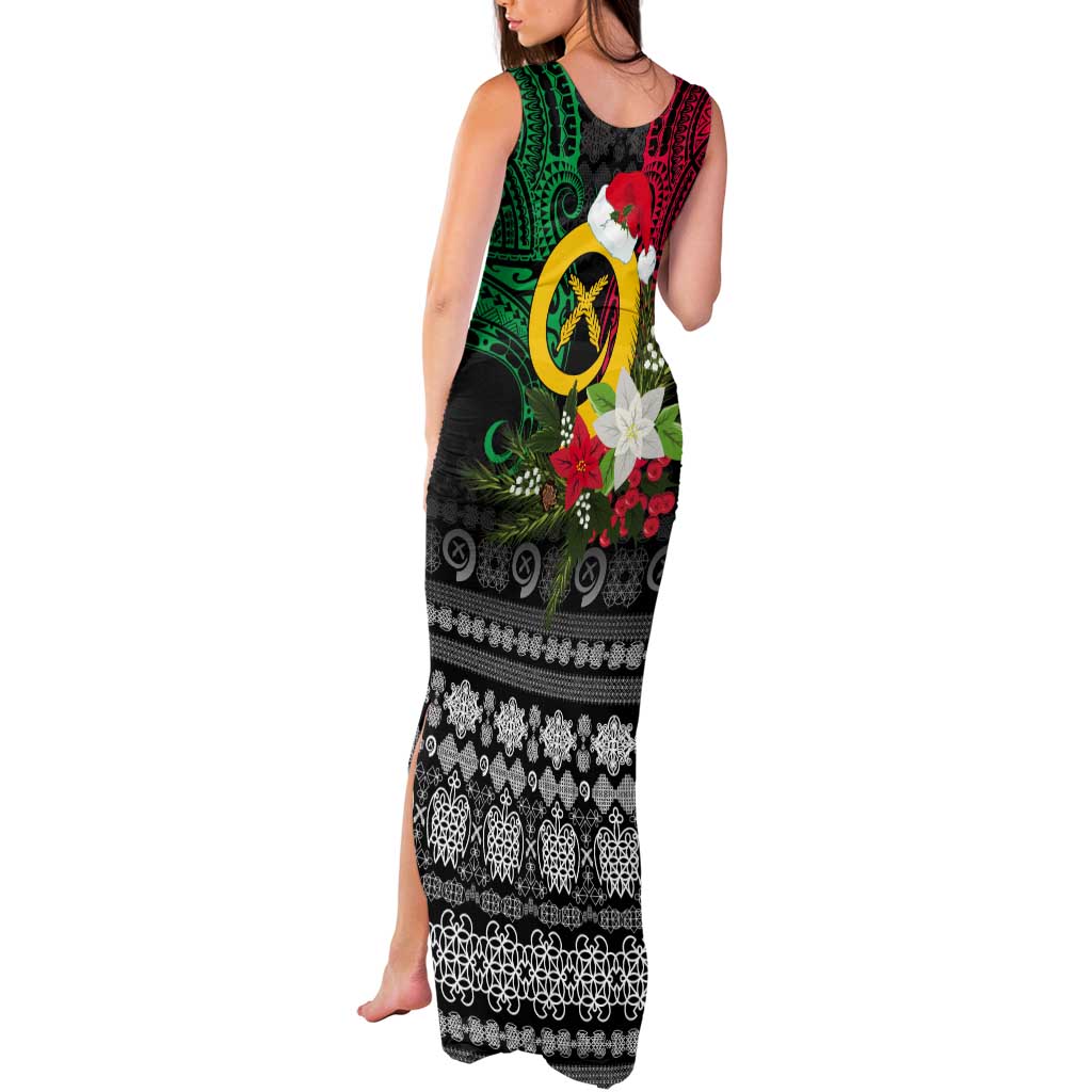 Vanuatu Pig's Tusk Meri Krismas! Tank Maxi Dress Vanuatuan Ancient Art Spirit LT9 - Polynesian Pride