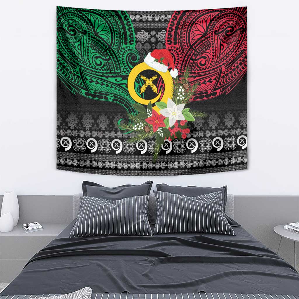 Vanuatu Pig's Tusk Meri Krismas! Tapestry Vanuatuan Ancient Art Spirit - Polynesian Pride