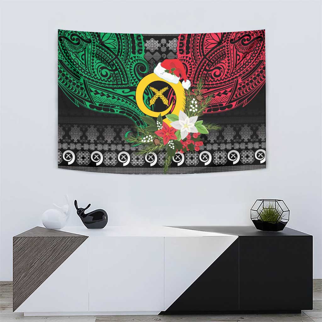 Vanuatu Pig's Tusk Meri Krismas! Tapestry Vanuatuan Ancient Art Spirit - Polynesian Pride