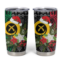 Vanuatu Pig's Tusk Meri Krismas! Tumbler Cup Vanuatuan Ancient Art Spirit LT9 Black - Polynesian Pride