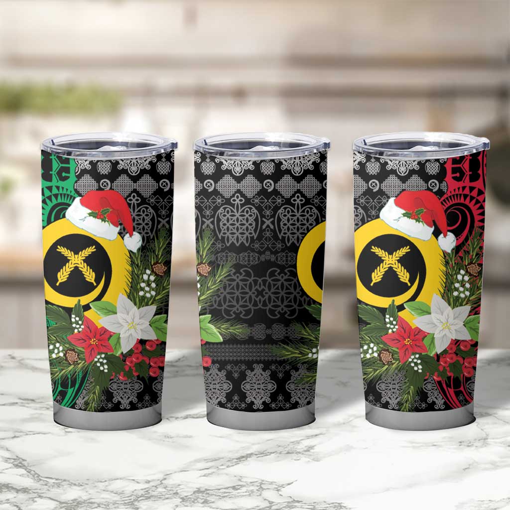 Vanuatu Pig's Tusk Meri Krismas! Tumbler Cup Vanuatuan Ancient Art Spirit LT9 - Polynesian Pride