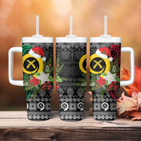 Vanuatu Pig's Tusk Meri Krismas! Tumbler With Handle Vanuatuan Ancient Art Spirit LT9 - Polynesian Pride